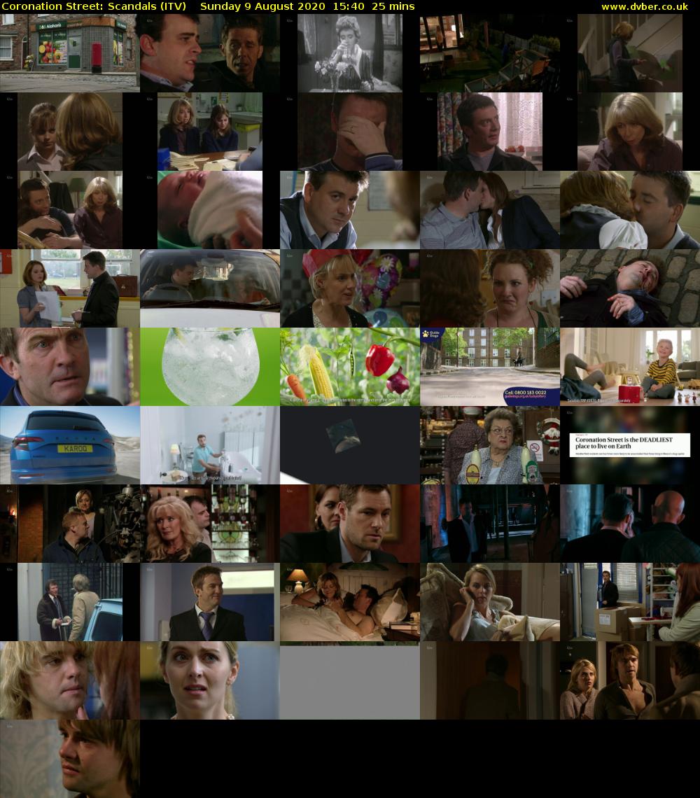 Coronation Street: Scandals (ITV) Sunday 9 August 2020 15:40 - 16:05