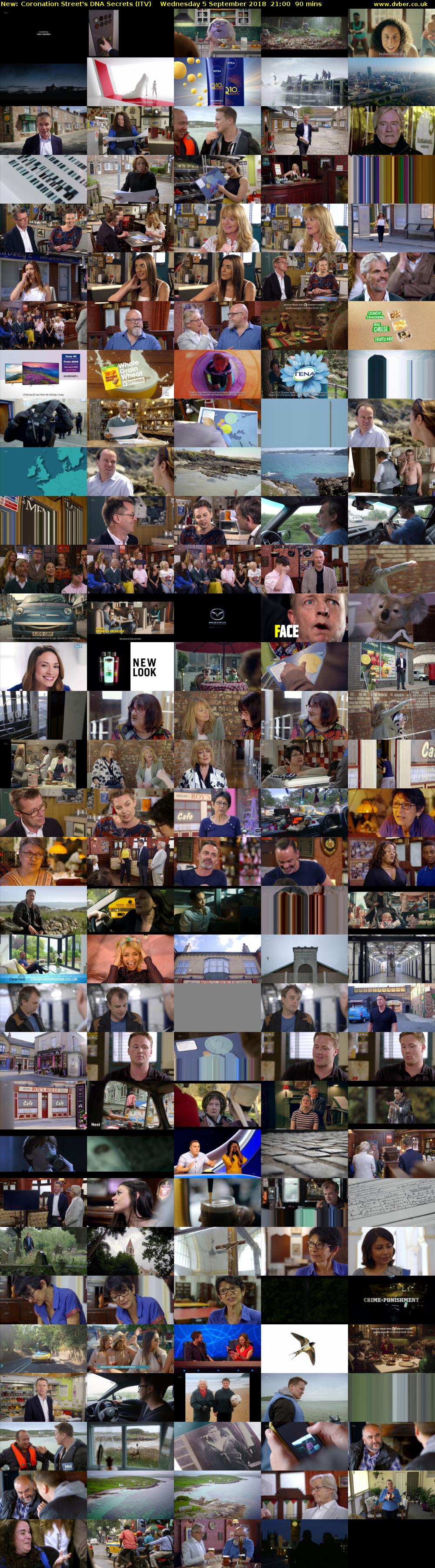 Coronation Street's DNA Secrets (ITV) Wednesday 5 September 2018 21:00 - 22:30