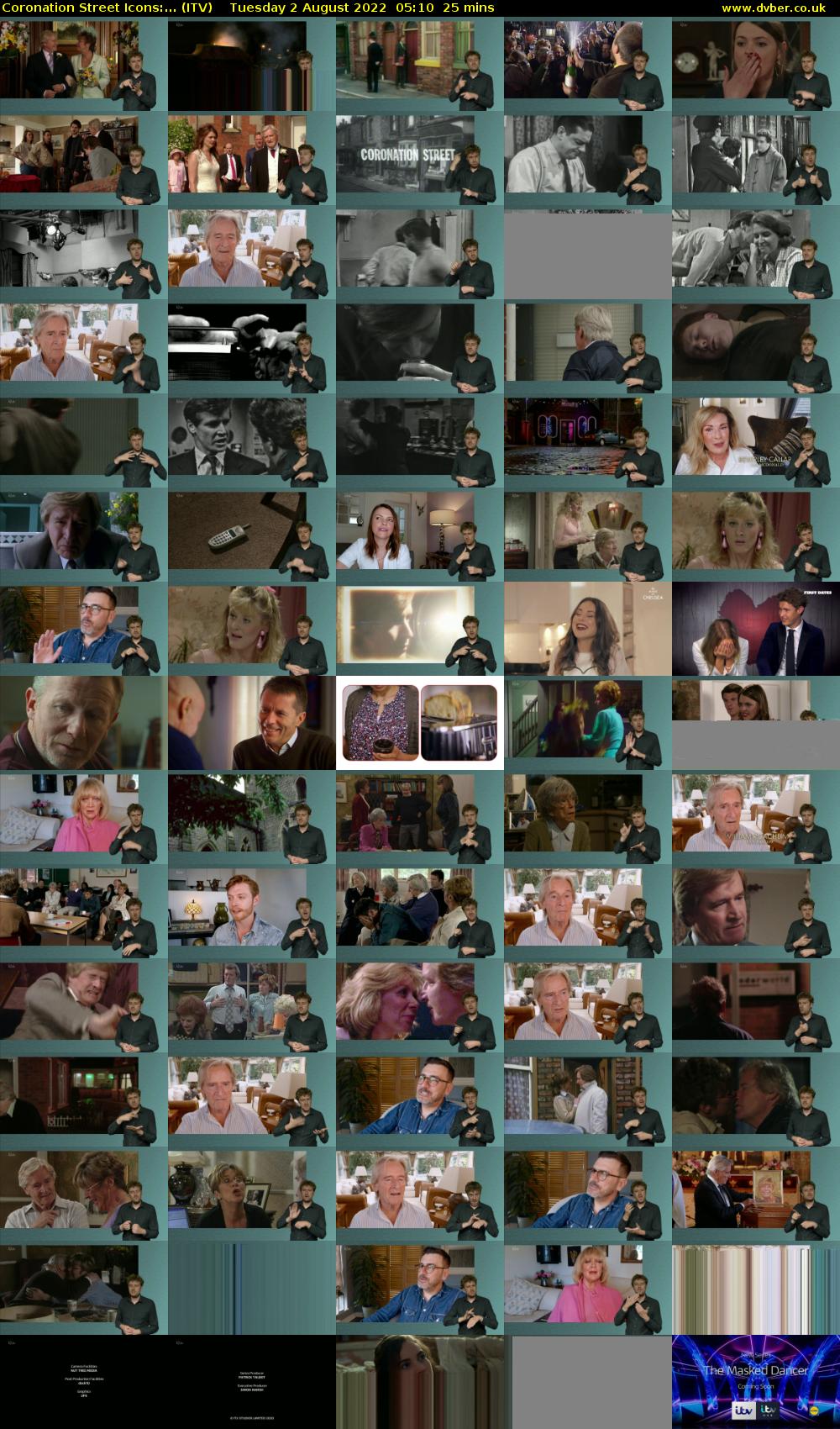 Coronation Street Icons:... (ITV) Tuesday 2 August 2022 05:10 - 05:35
