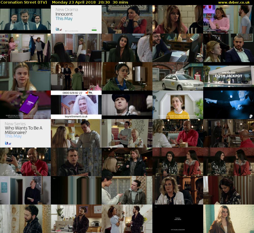 Coronation Street (ITV) Monday 23 April 2018 20:30 - 21:00