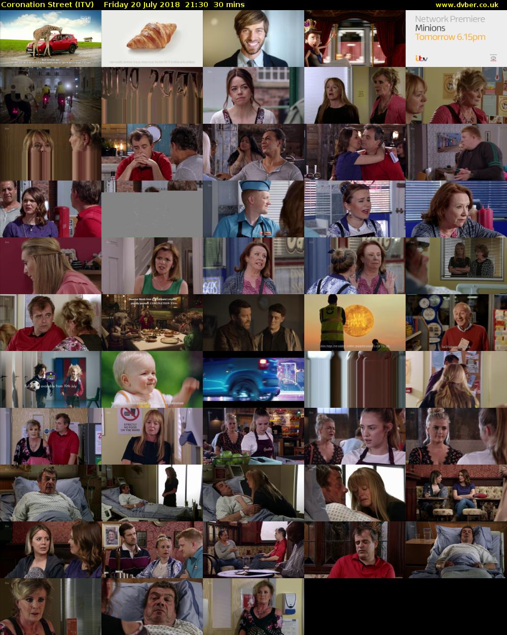 Coronation Street (ITV) Friday 20 July 2018 21:30 - 22:00