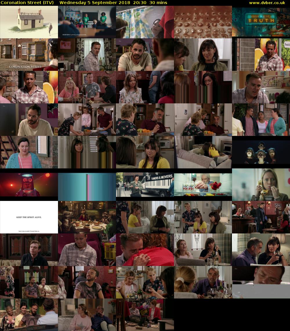 Coronation Street (ITV) Wednesday 5 September 2018 20:30 - 21:00