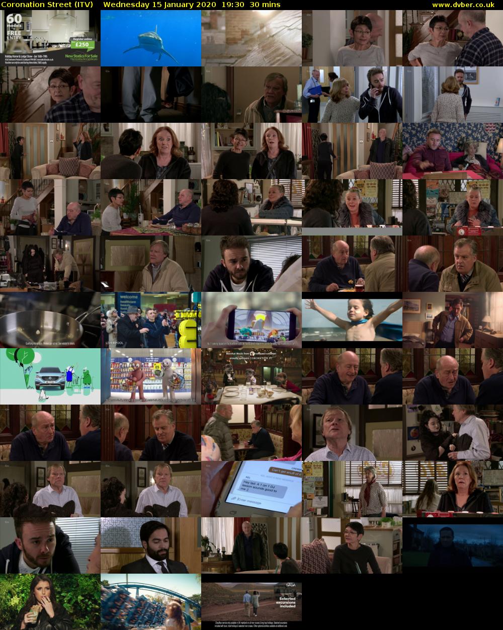 Coronation Street (ITV) Wednesday 15 January 2020 19:30 - 20:00