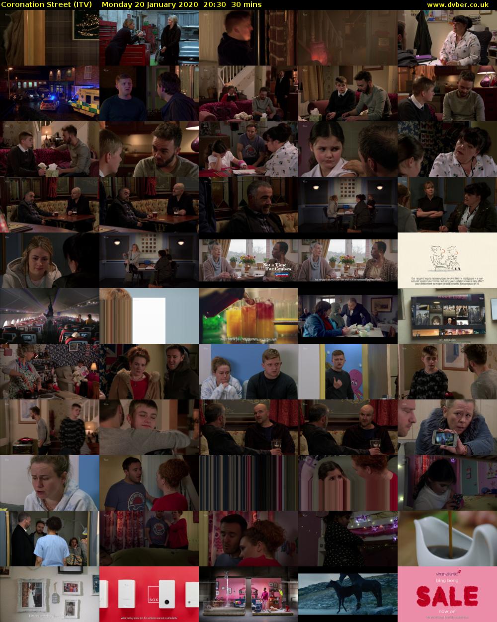 Coronation Street (ITV) Monday 20 January 2020 20:30 - 21:00