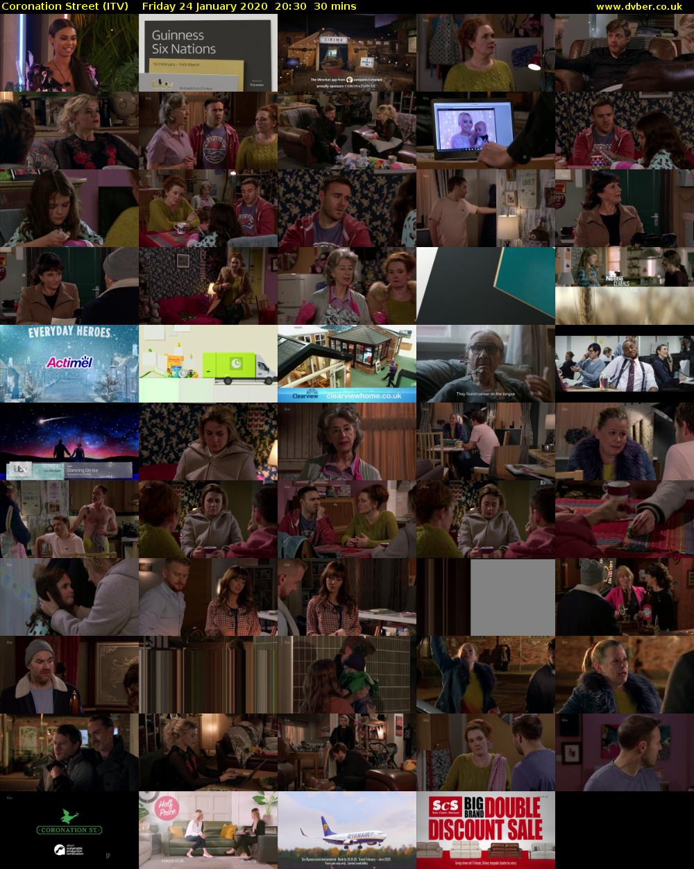 Coronation Street (ITV) Friday 24 January 2020 20:30 - 21:00
