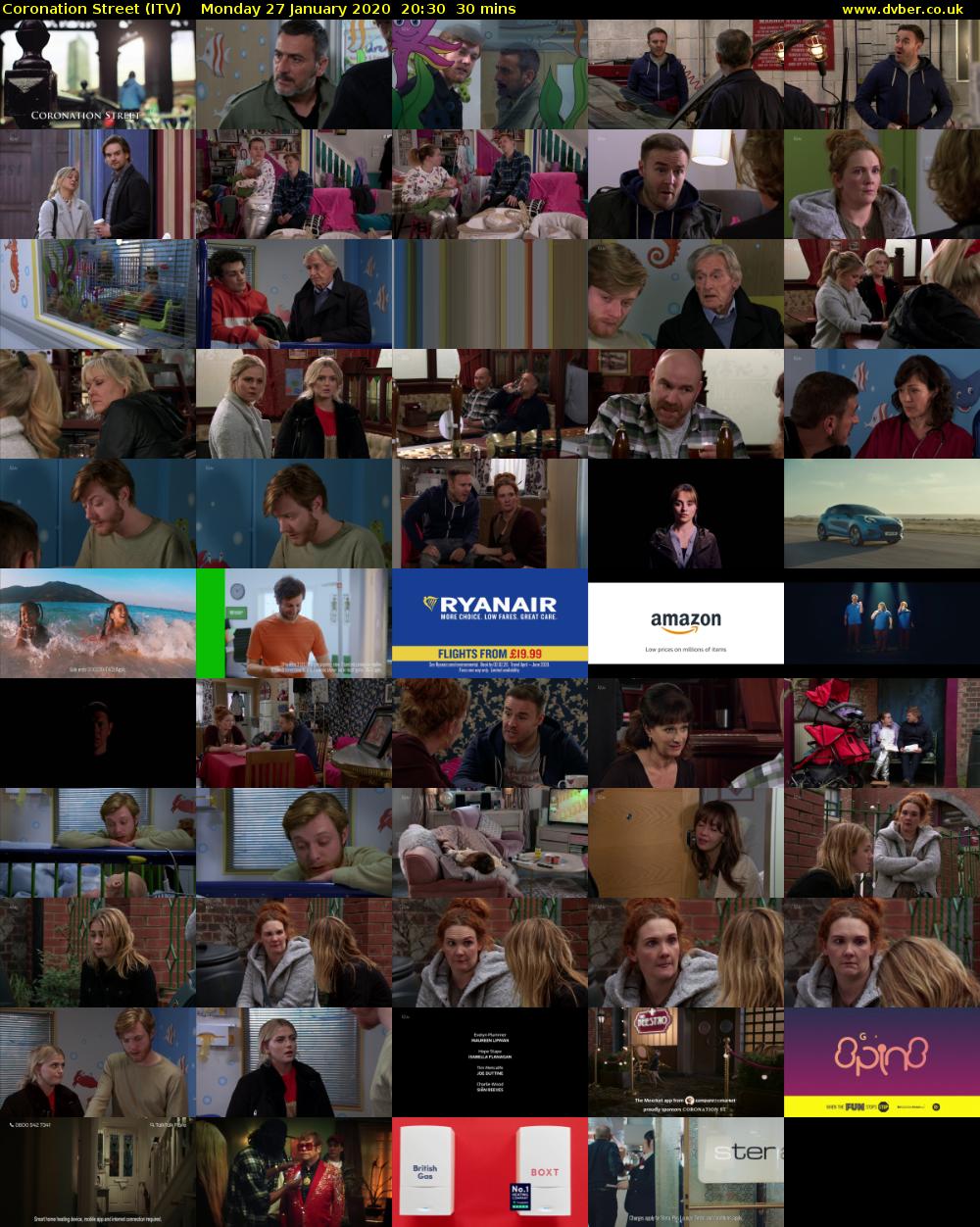 Coronation Street (ITV) Monday 27 January 2020 20:30 - 21:00