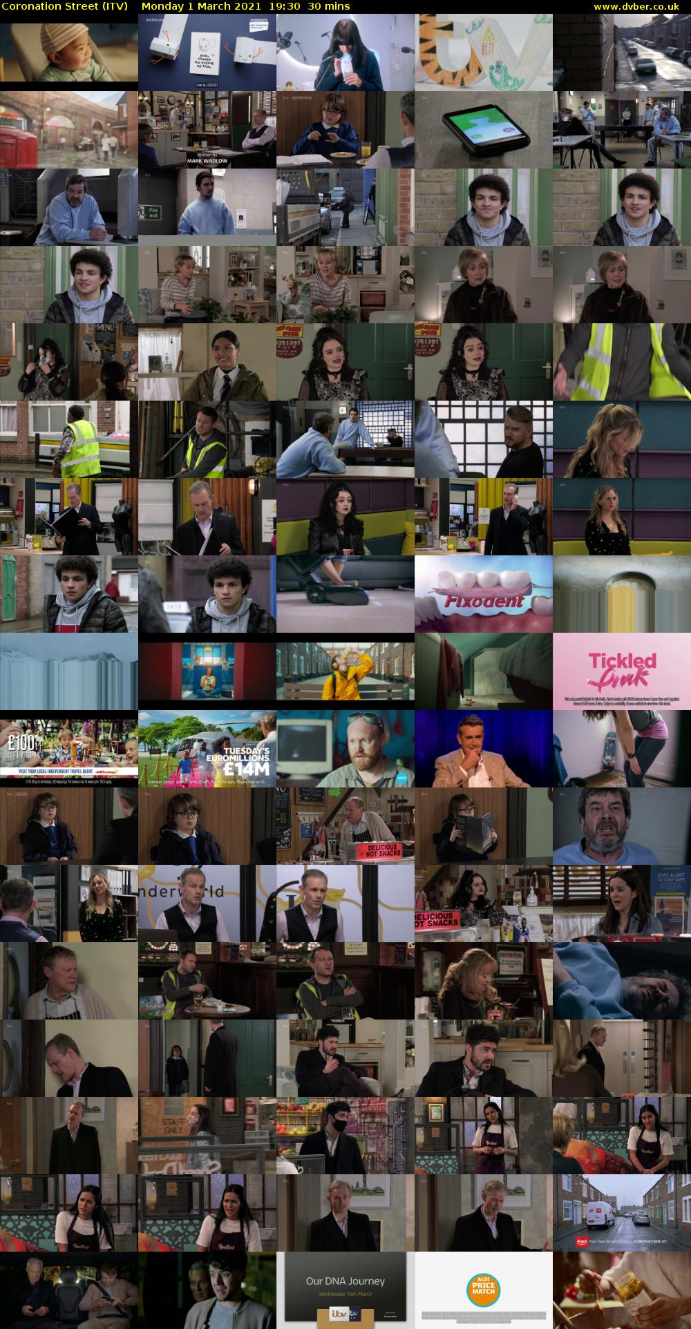 Coronation Street (ITV) Monday 1 March 2021 19:30 - 20:00