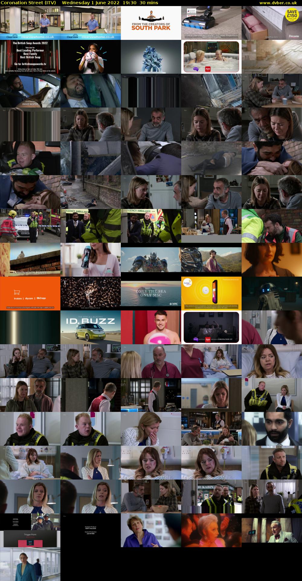 Coronation Street (ITV) Wednesday 1 June 2022 19:30 - 20:00