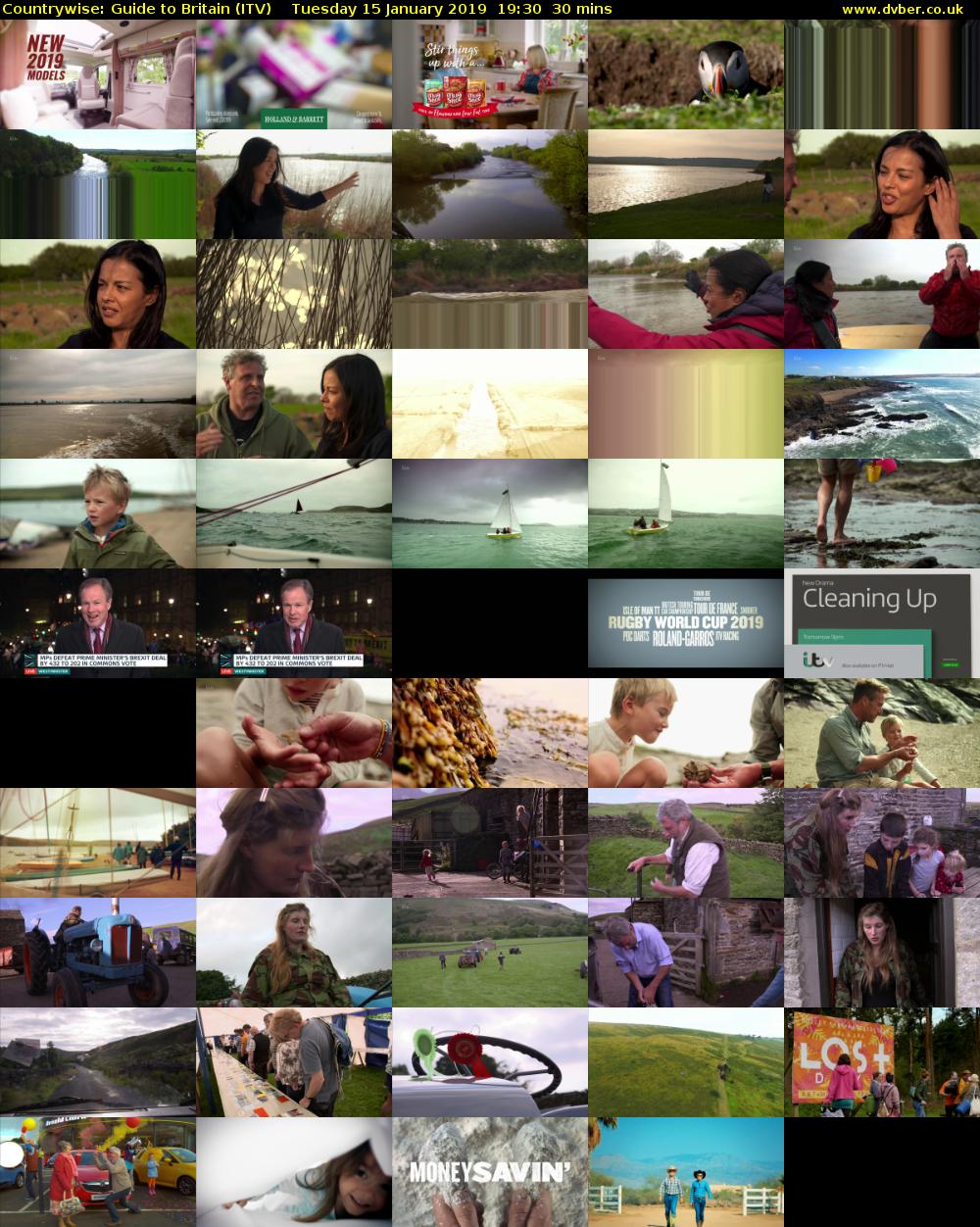 Countrywise: Guide to Britain (ITV) Tuesday 15 January 2019 19:30 - 20:00