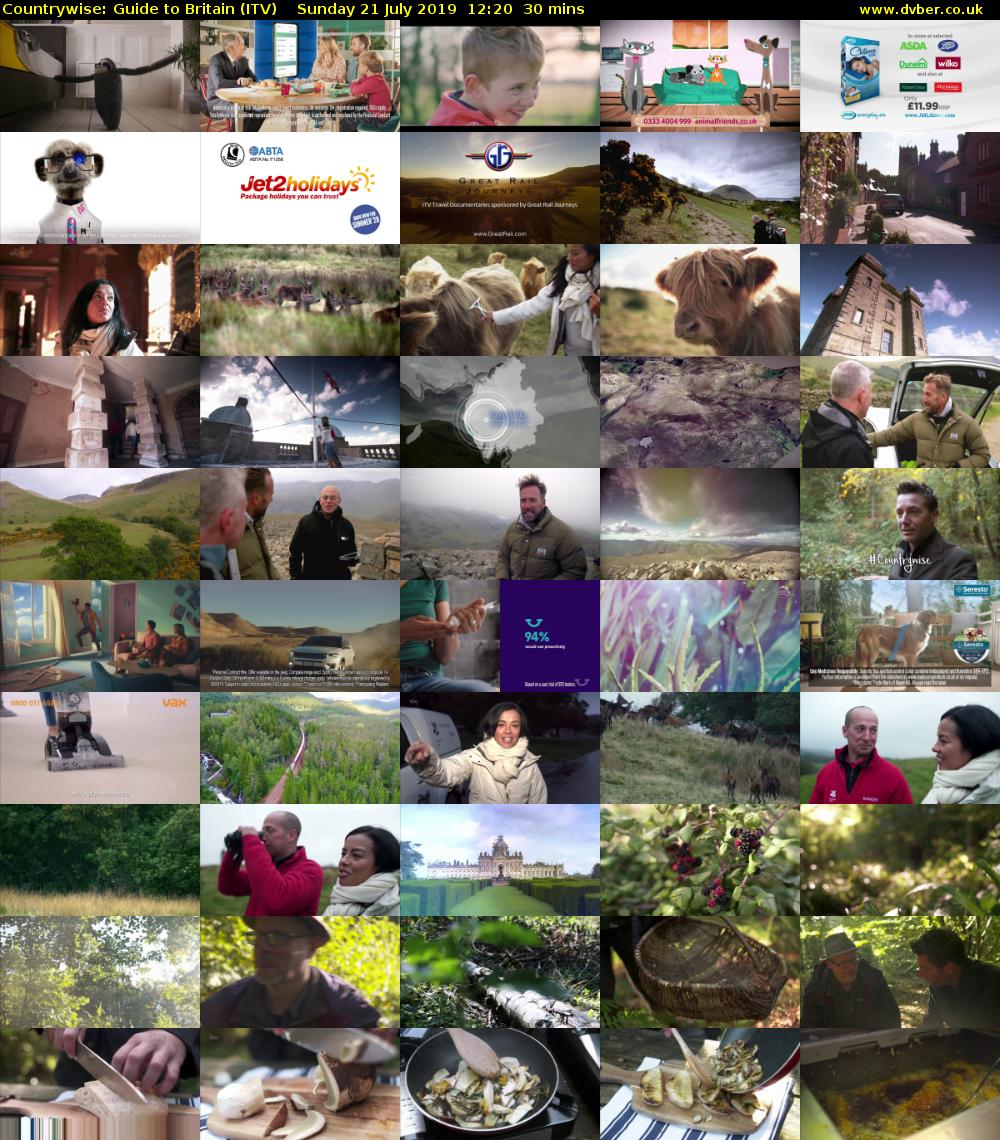 Countrywise: Guide to Britain (ITV) Sunday 21 July 2019 12:20 - 12:50