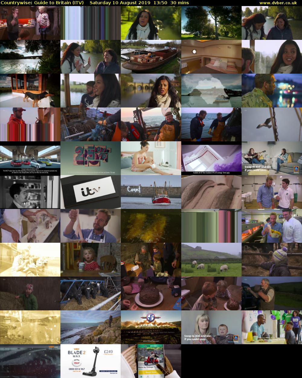 Countrywise: Guide to Britain (ITV) Saturday 10 August 2019 13:50 - 14:20