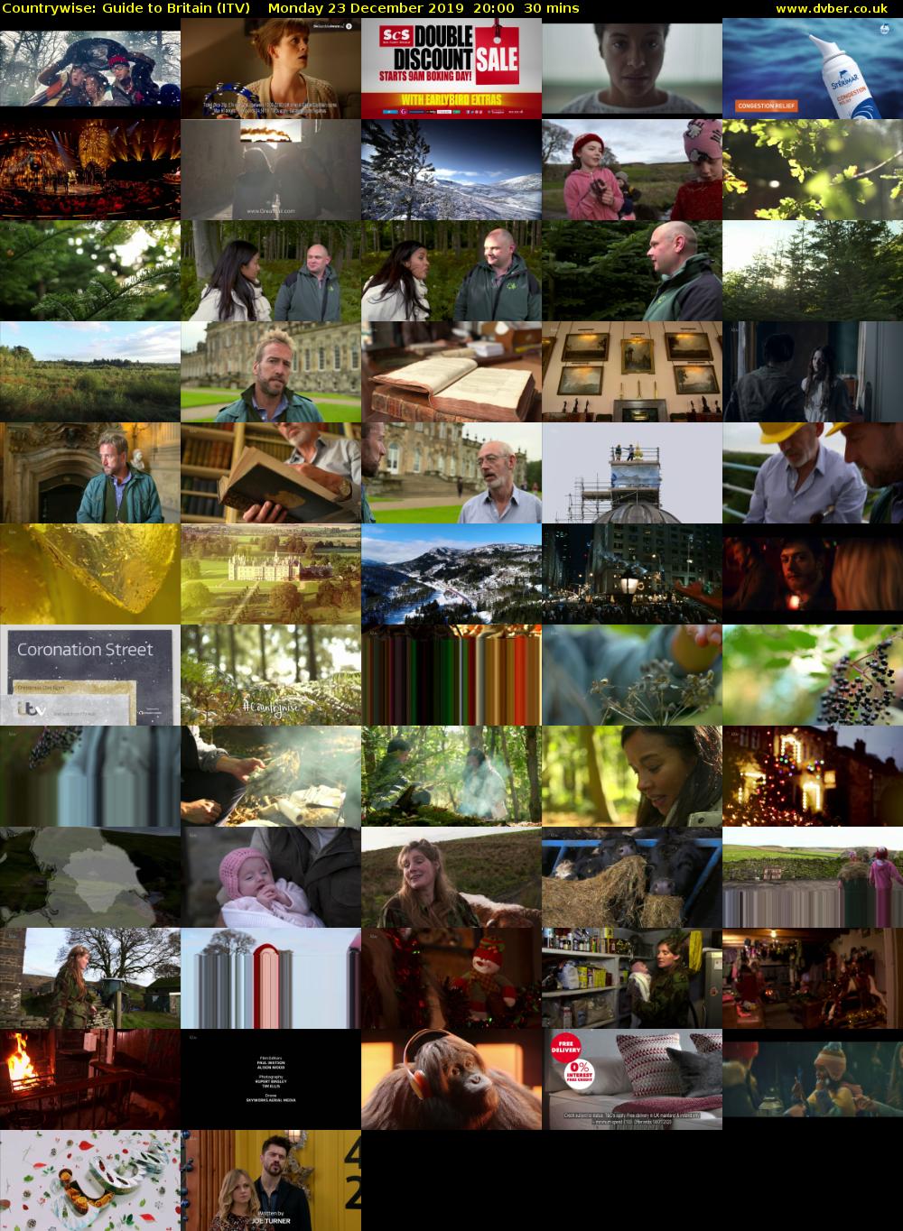 Countrywise: Guide to Britain (ITV) Monday 23 December 2019 20:00 - 20:30