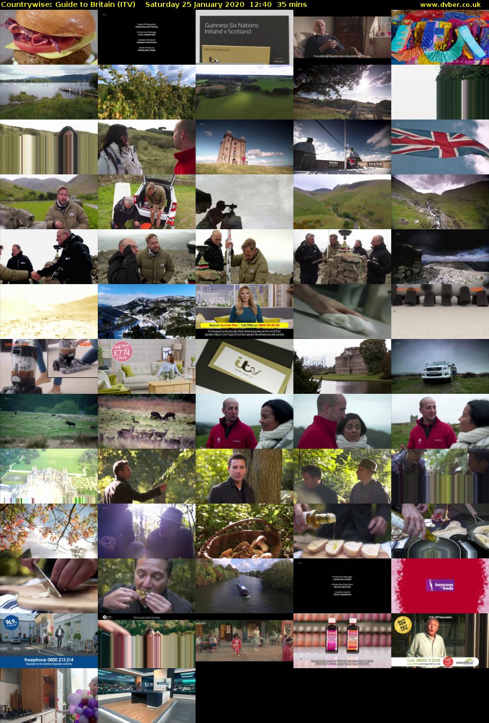Countrywise: Guide to Britain (ITV) Saturday 25 January 2020 12:40 - 13:15