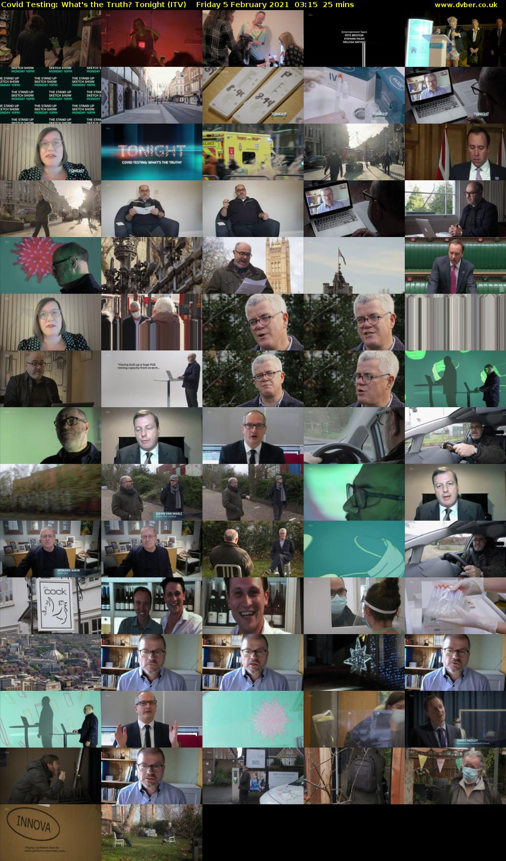 Covid Testing: What's the Truth? Tonight (ITV) Friday 5 February 2021 03:15 - 03:40