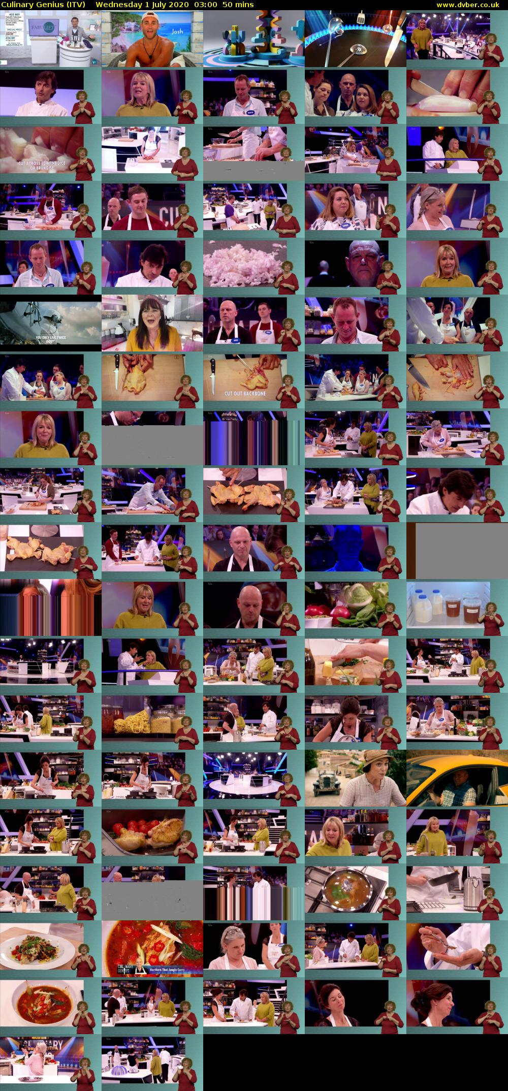 Culinary Genius (ITV) Wednesday 1 July 2020 03:00 - 03:50