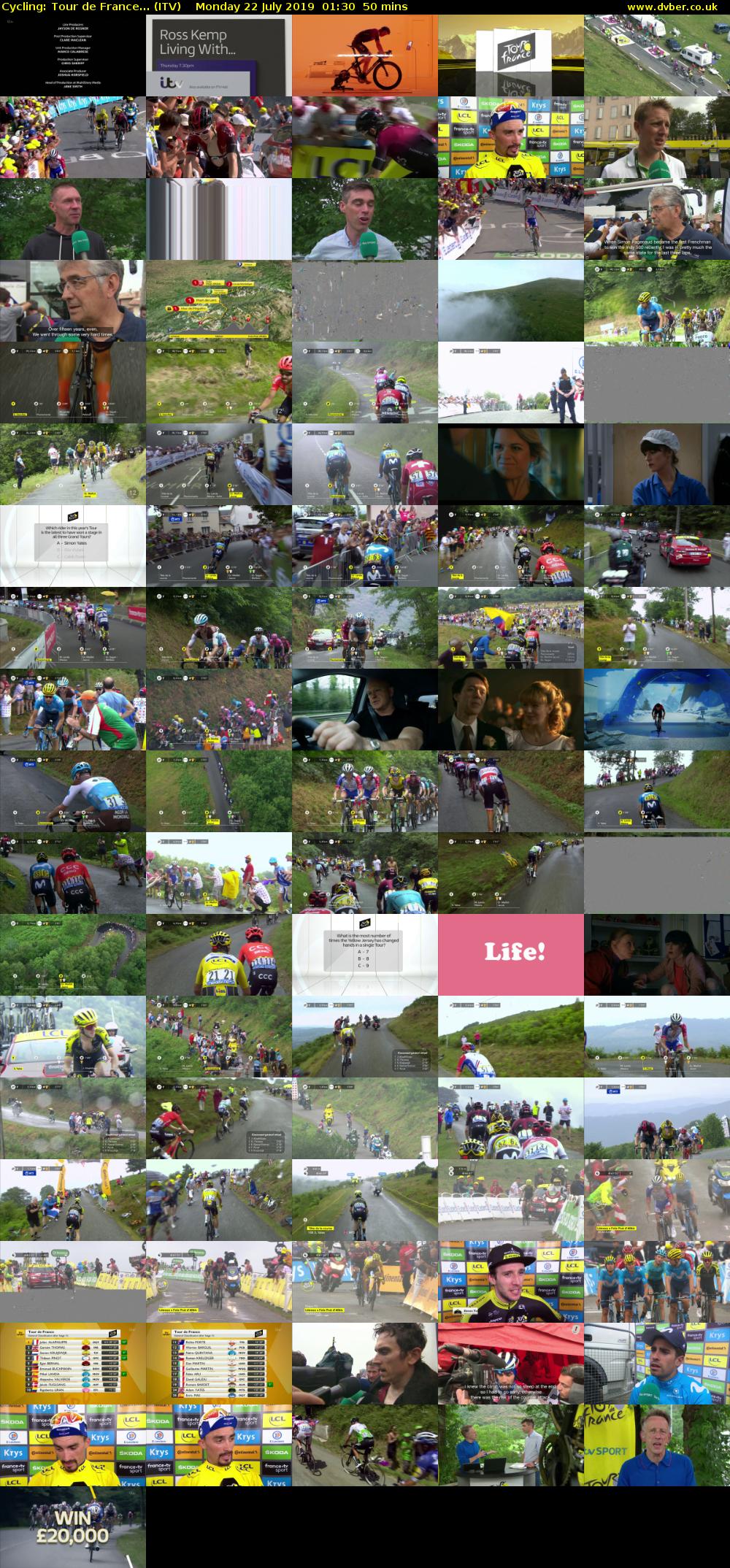 Cycling: Tour de France... (ITV) Monday 22 July 2019 01:30 - 02:20