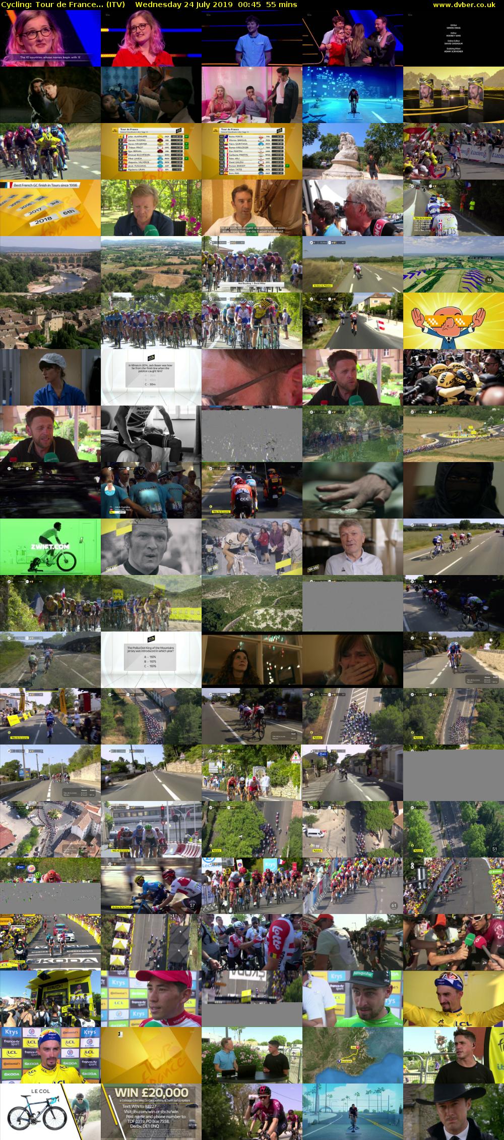 Cycling: Tour de France... (ITV) Wednesday 24 July 2019 00:45 - 01:40