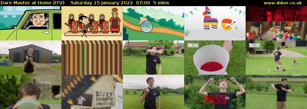 Dare Master at Home (ITV) Saturday 15 January 2022 07:00 - 07:05