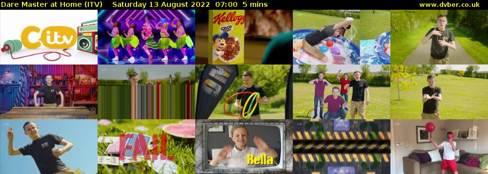 Dare Master at Home (ITV) Saturday 13 August 2022 07:00 - 07:05