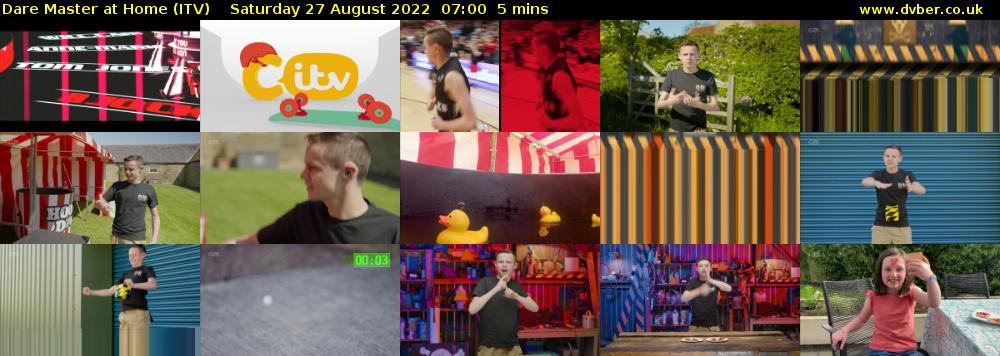 Dare Master at Home (ITV) Saturday 27 August 2022 07:00 - 07:05