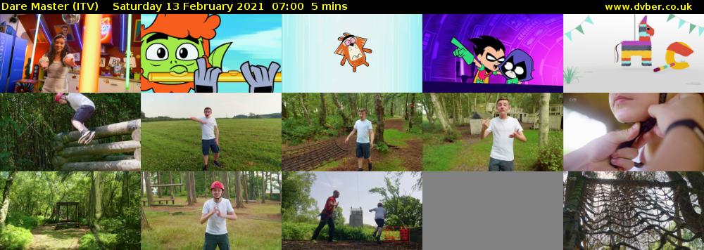 Dare Master (ITV) Saturday 13 February 2021 07:00 - 07:05