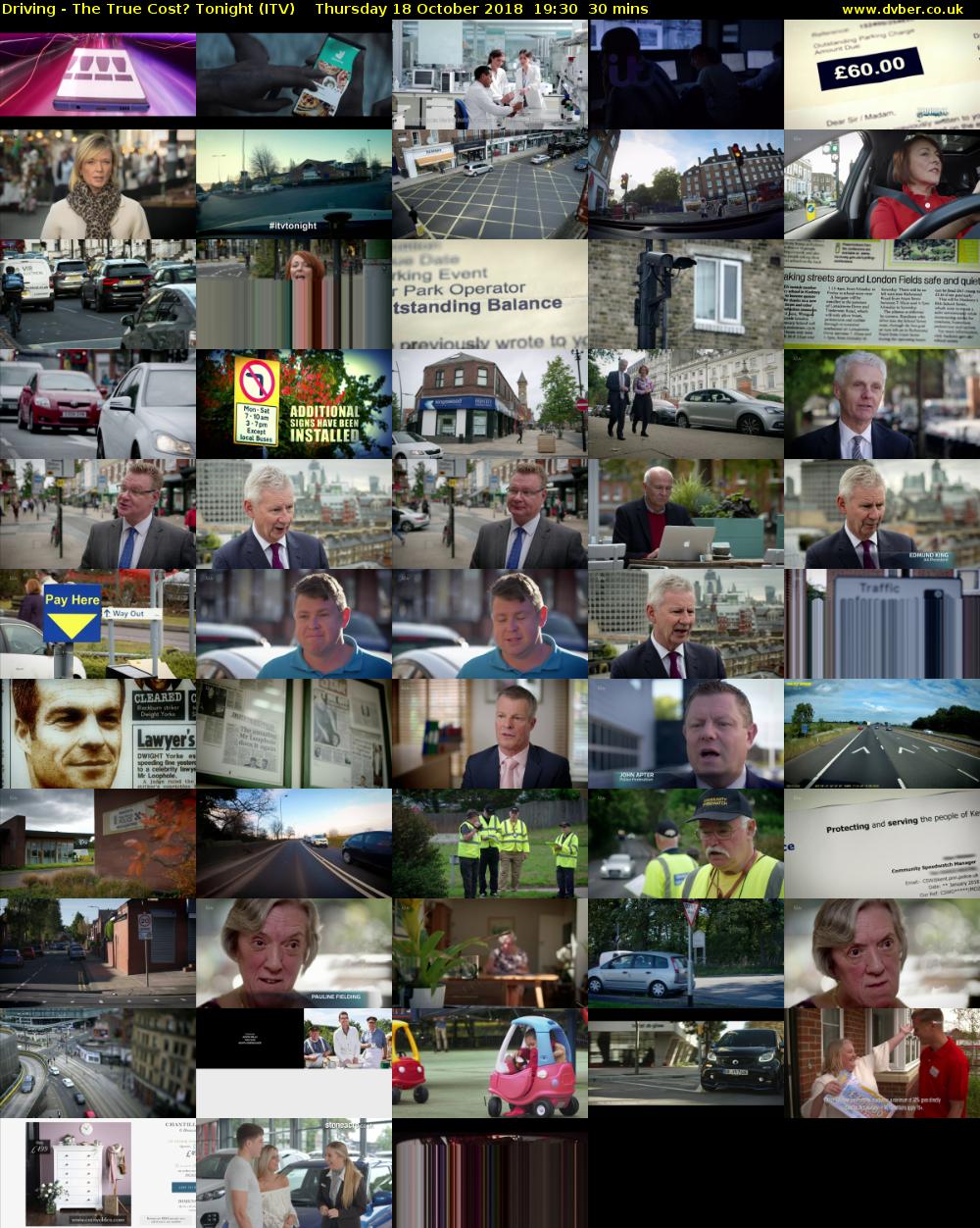 Driving - The True Cost? Tonight (ITV) Thursday 18 October 2018 19:30 - 20:00