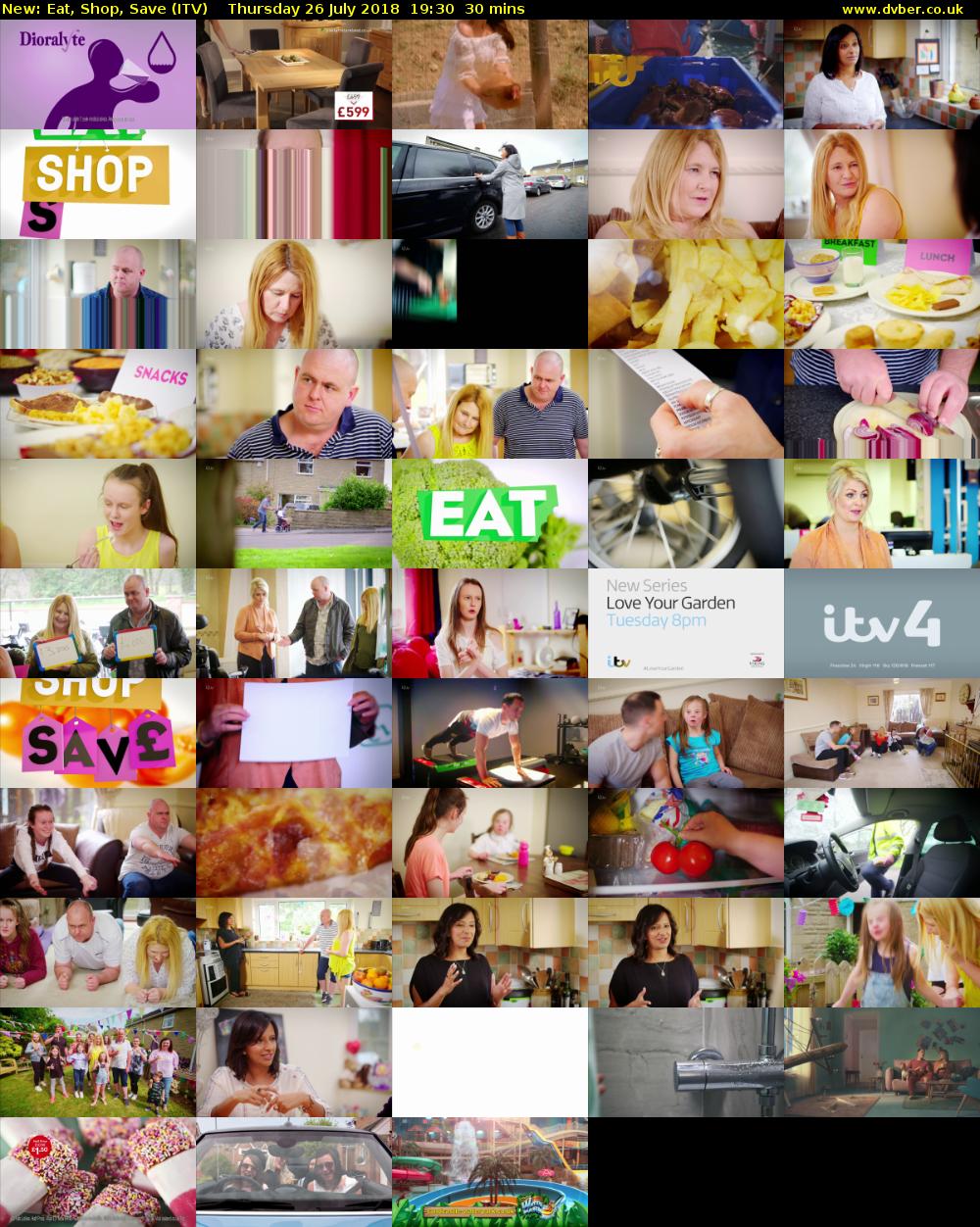 Eat, Shop, Save (ITV) Thursday 26 July 2018 19:30 - 20:00