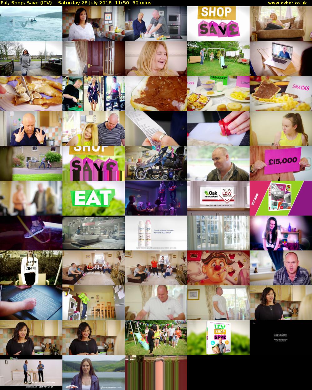 Eat, Shop, Save (ITV) Saturday 28 July 2018 11:50 - 12:20