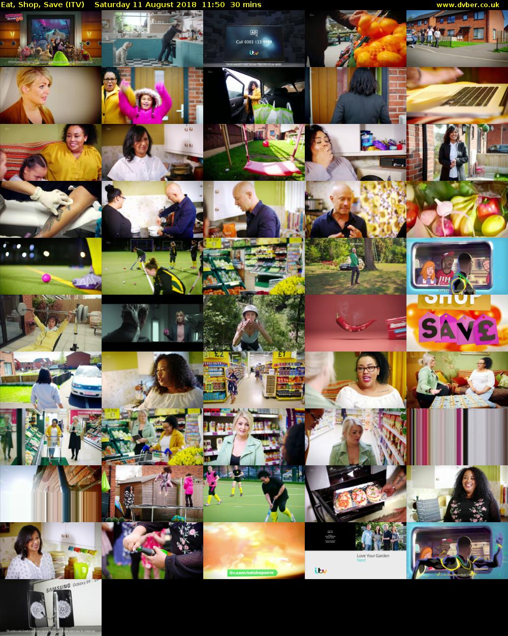 Eat, Shop, Save (ITV) Saturday 11 August 2018 11:50 - 12:20