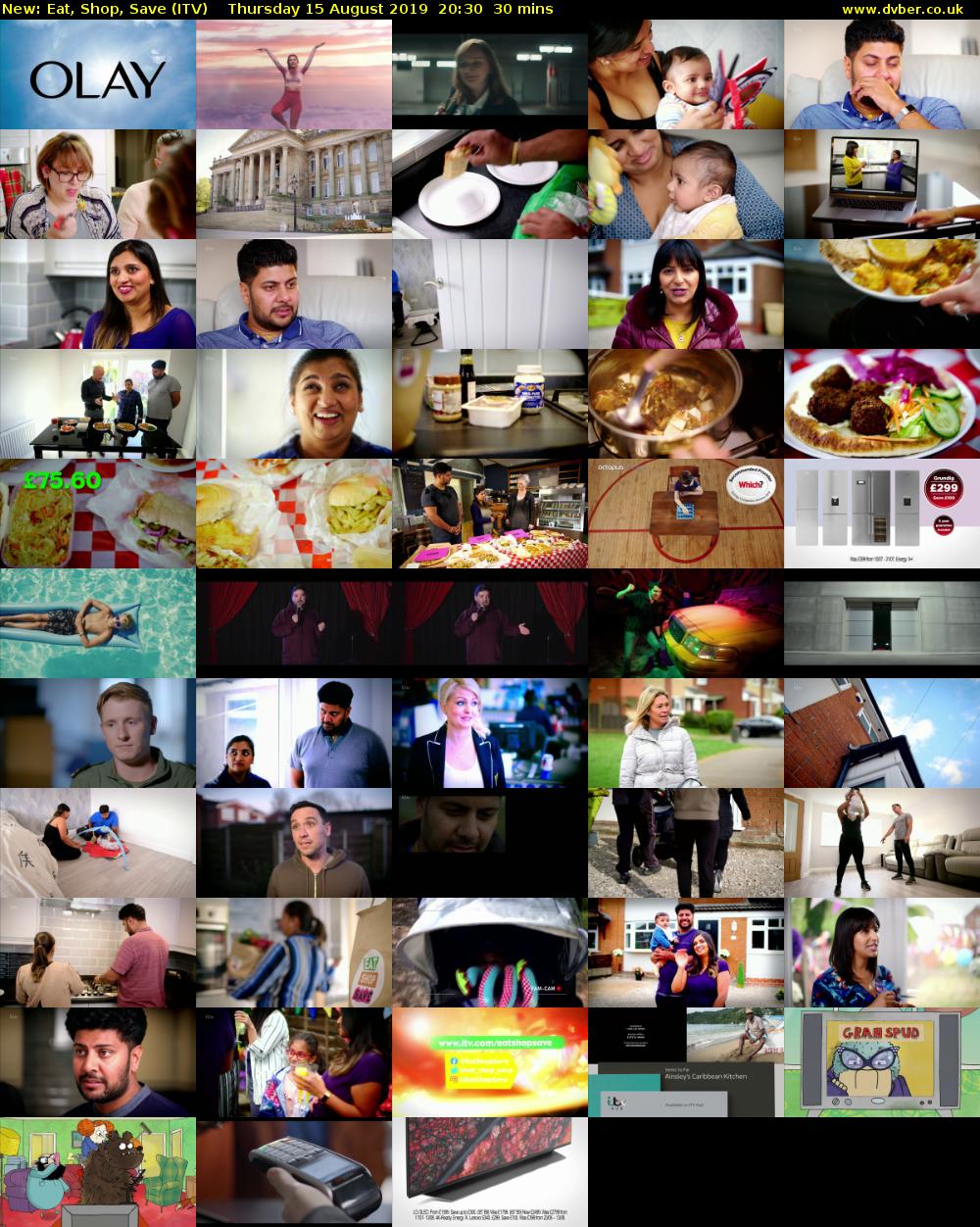 Eat, Shop, Save (ITV) Thursday 15 August 2019 20:30 - 21:00