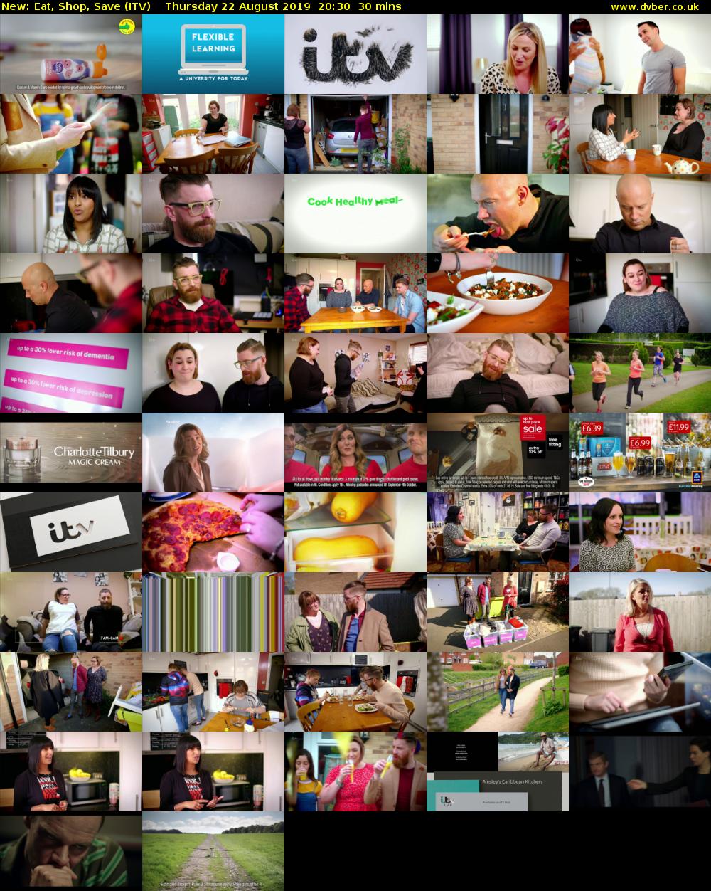 Eat, Shop, Save (ITV) Thursday 22 August 2019 20:30 - 21:00