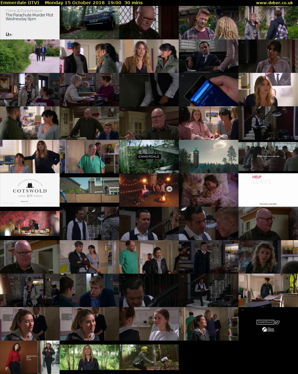 Emmerdale (ITV) Monday 15 October 2018 19:00 - 19:30