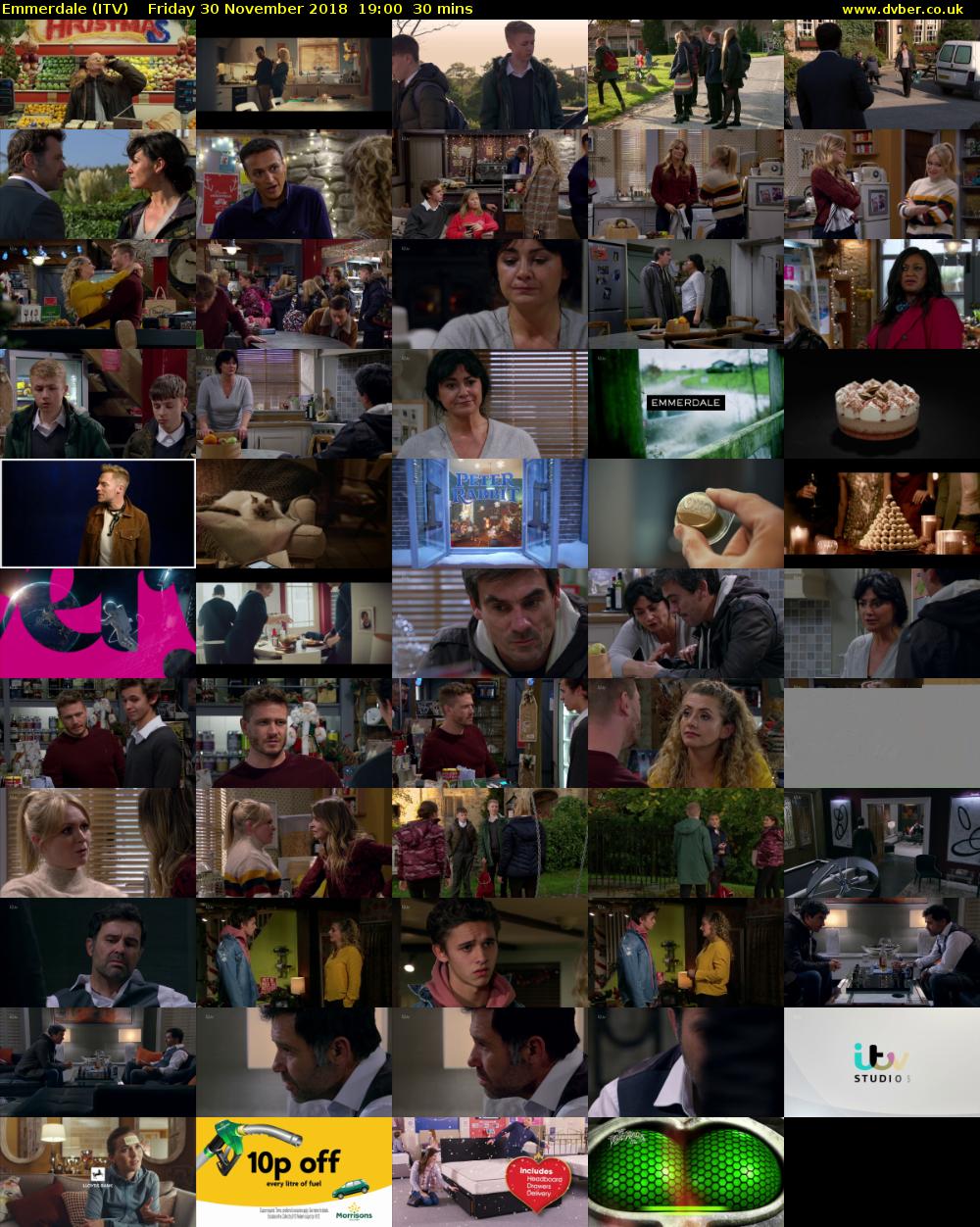 Emmerdale (ITV) Friday 30 November 2018 19:00 - 19:30