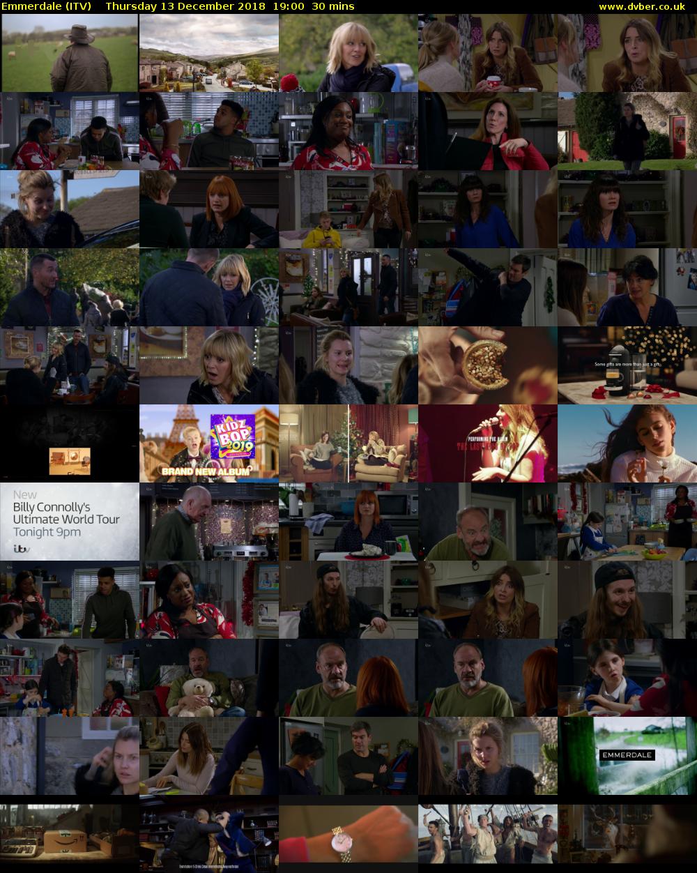 Emmerdale (ITV) Thursday 13 December 2018 19:00 - 19:30