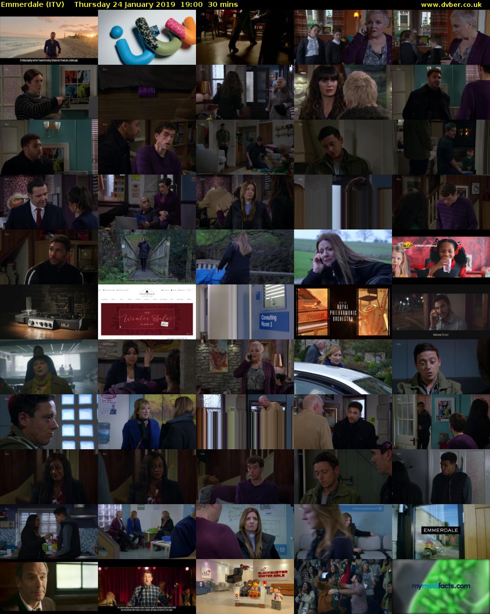 Emmerdale (ITV) Thursday 24 January 2019 19:00 - 19:30