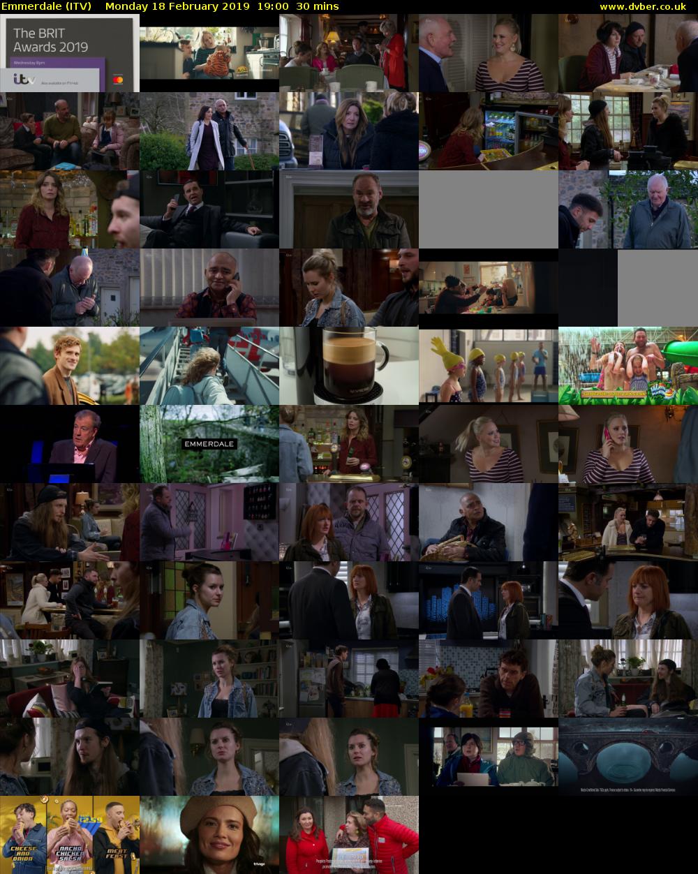 Emmerdale (ITV) Monday 18 February 2019 19:00 - 19:30