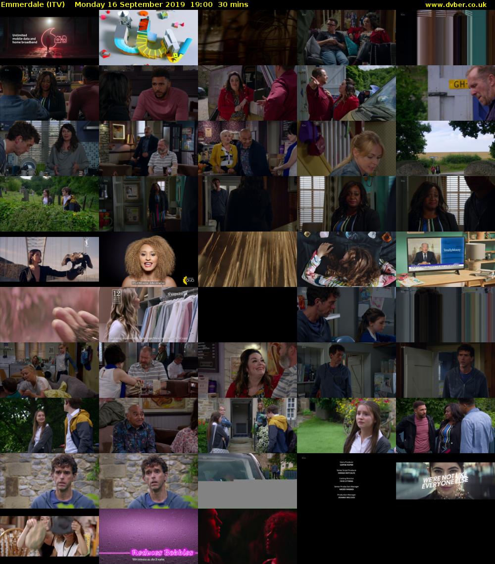 Emmerdale (ITV) Monday 16 September 2019 19:00 - 19:30