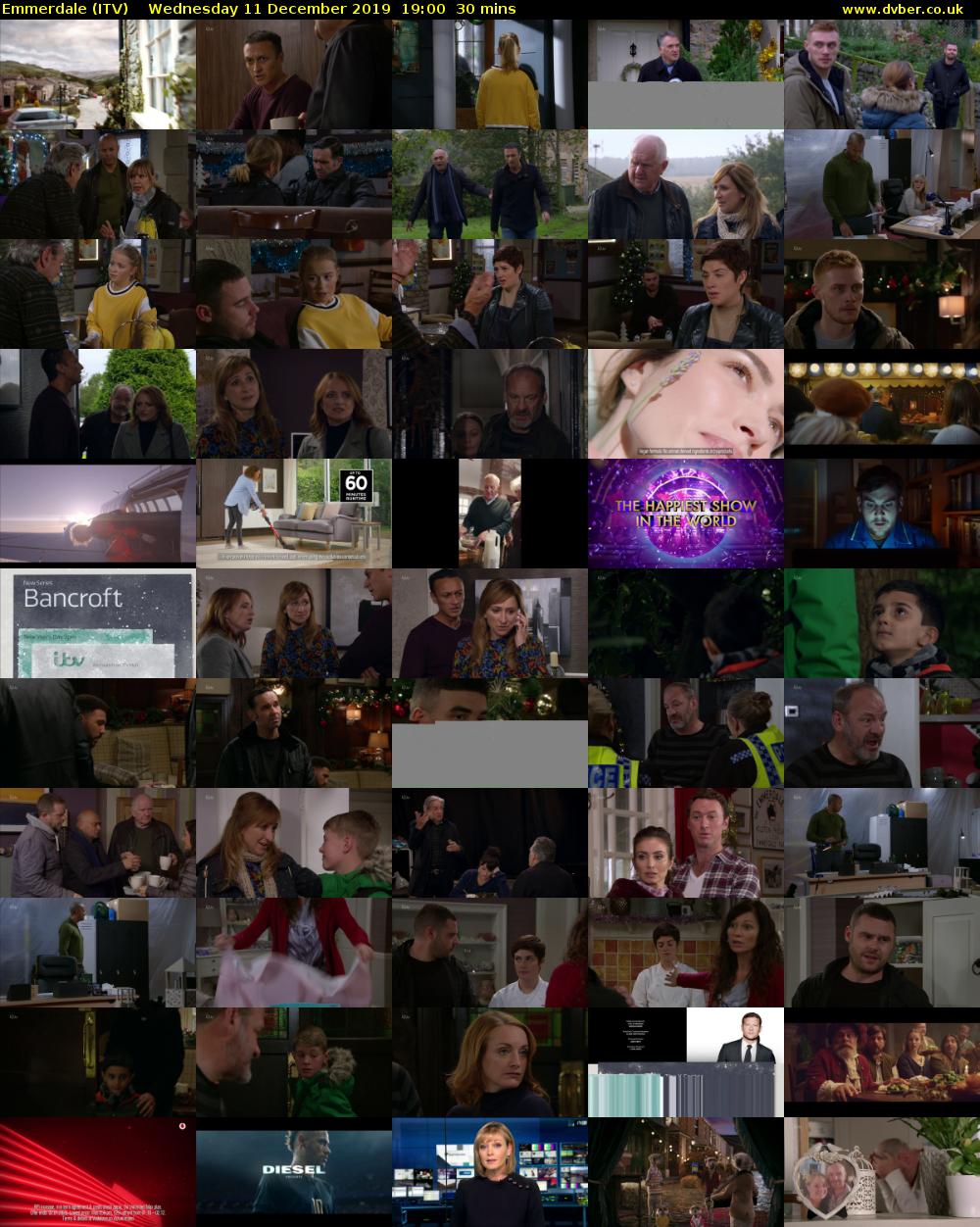 Emmerdale (ITV) Wednesday 11 December 2019 19:00 - 19:30