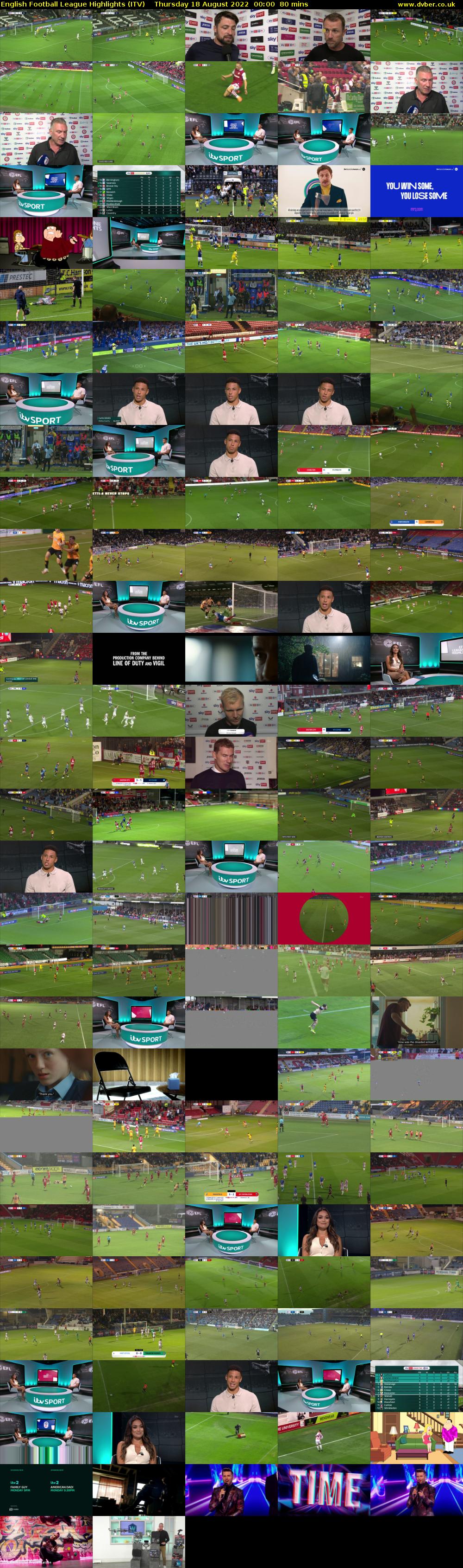 English Football League Highlights (ITV) Thursday 18 August 2022 00:00 - 01:20