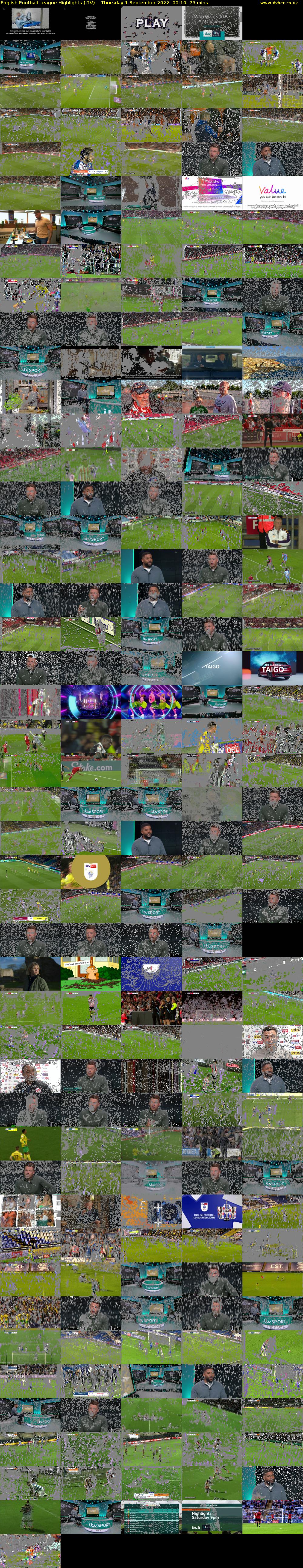 English Football League Highlights (ITV) Thursday 1 September 2022 00:10 - 01:25