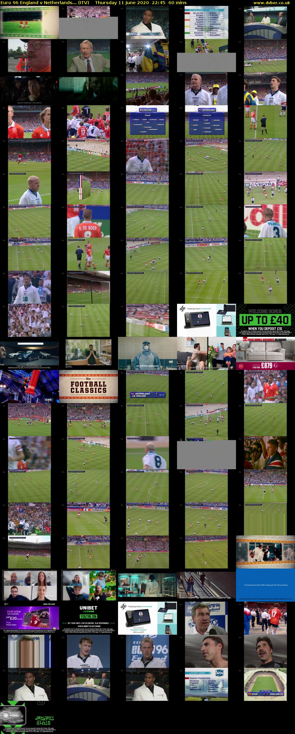 Euro 96 England v Netherlands... (ITV) Thursday 11 June 2020 22:45 - 23:45