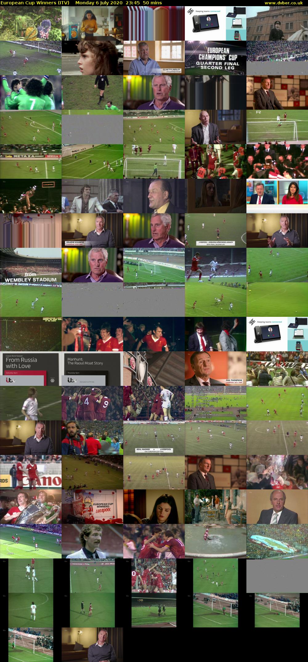 European Cup Winners (ITV) Monday 6 July 2020 23:45 - 00:35