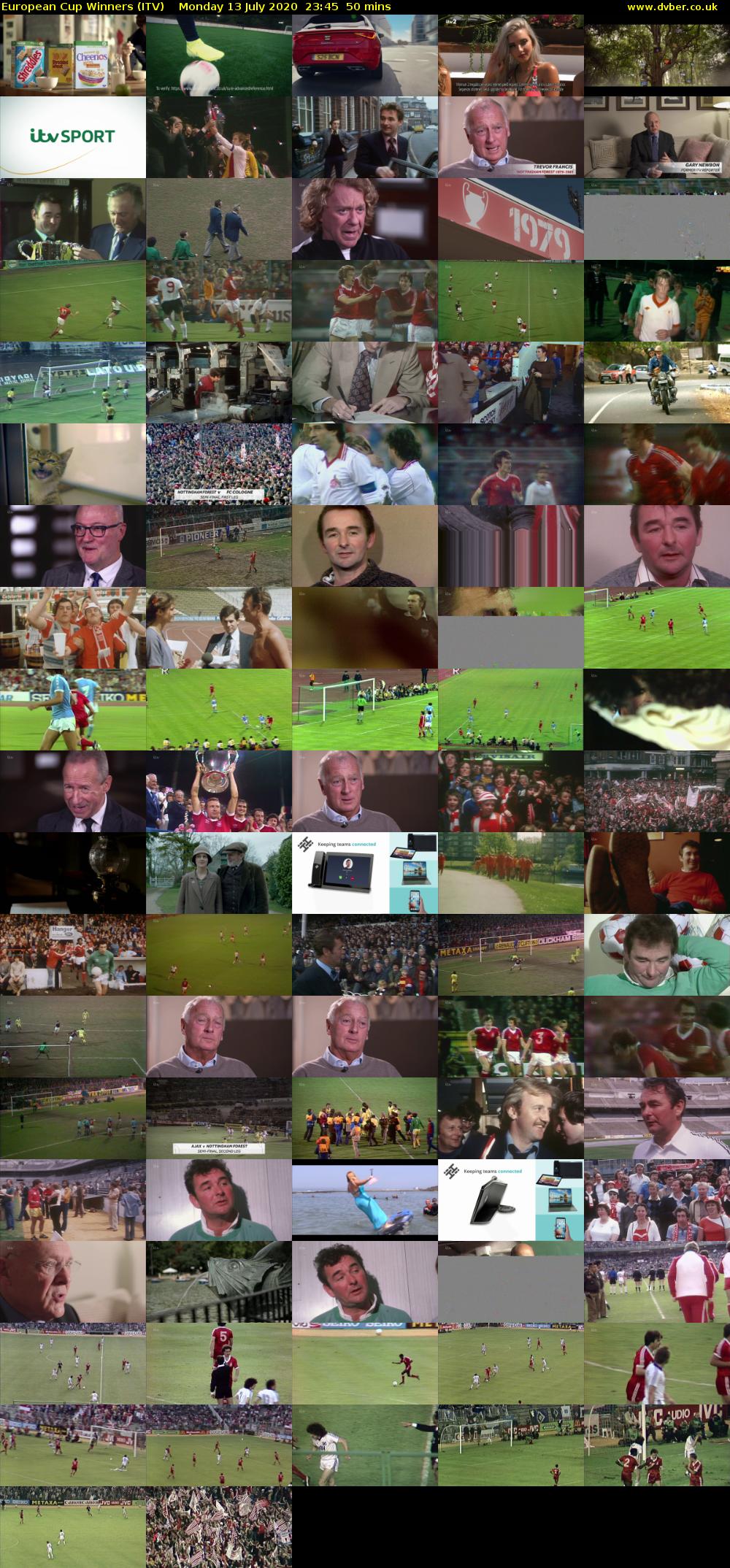 European Cup Winners (ITV) Monday 13 July 2020 23:45 - 00:35