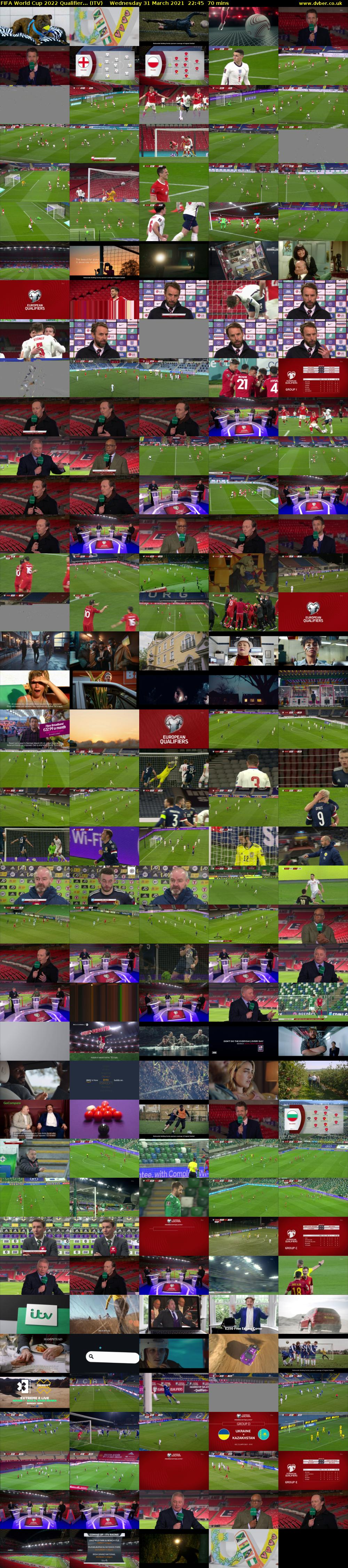 FIFA World Cup 2022 Qualifier... (ITV) Wednesday 31 March 2021 22:45 - 23:55