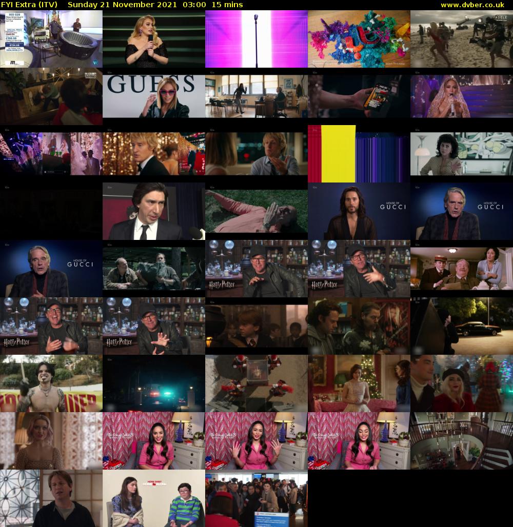 FYI Extra (ITV) Sunday 21 November 2021 03:00 - 03:15