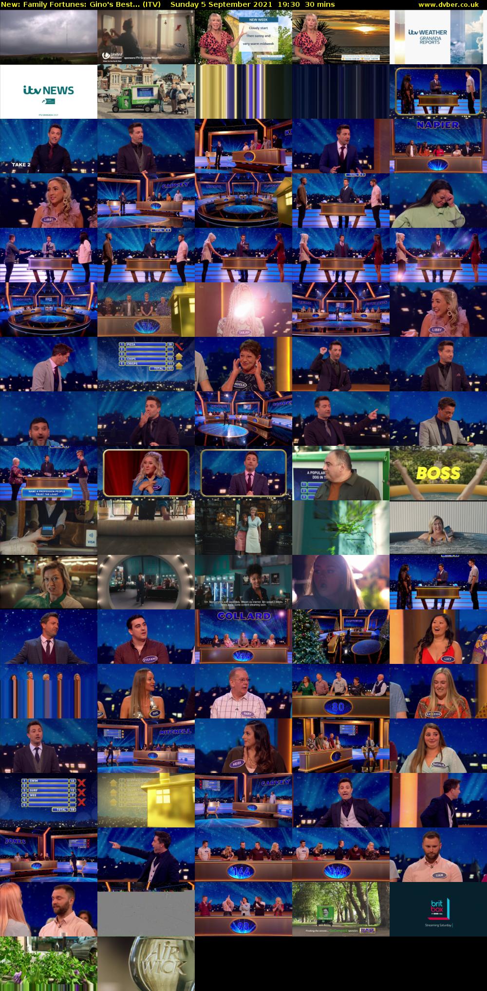 Family Fortunes: Gino's Best... (ITV) Sunday 5 September 2021 19:30 - 20:00
