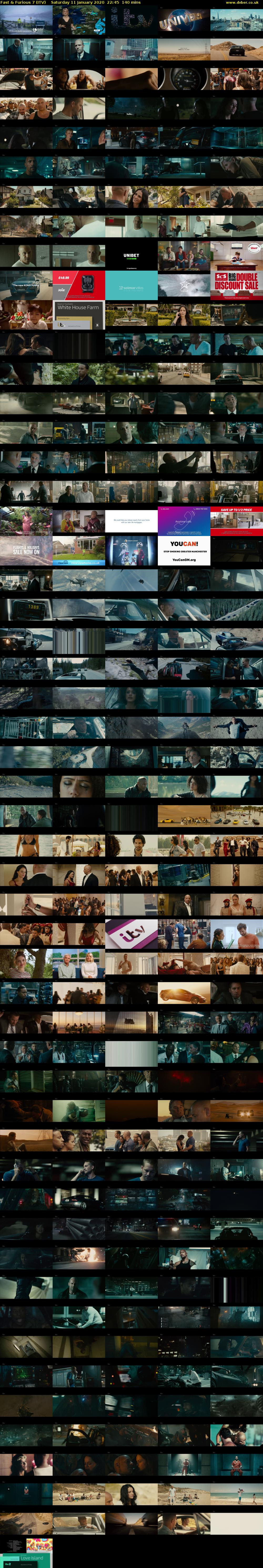 Fast & Furious 7 (ITV) Saturday 11 January 2020 22:45 - 01:05