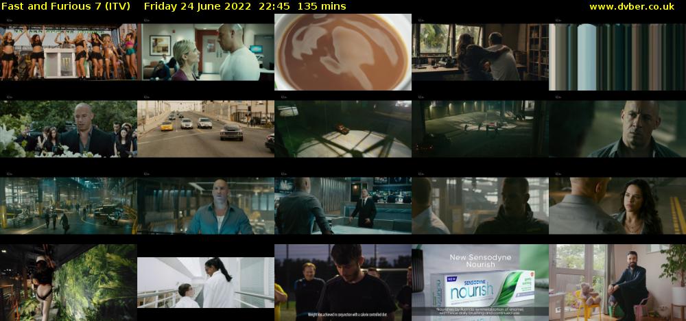 Fast and Furious 7 (ITV) Friday 24 June 2022 22:45 - 01:00