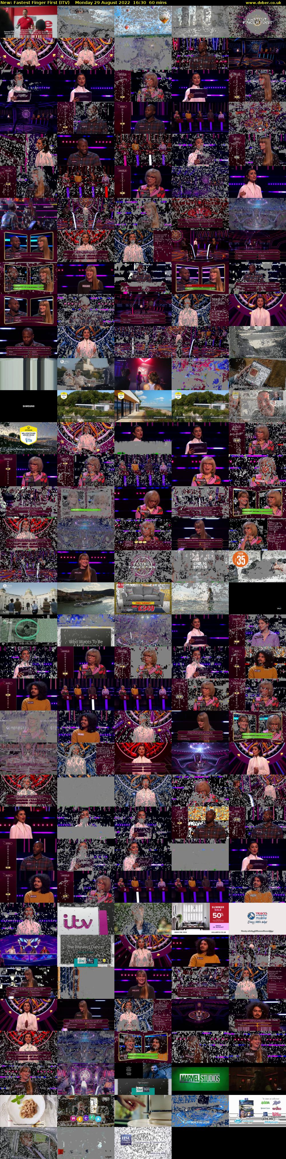 Fastest Finger First (ITV) Monday 29 August 2022 16:30 - 17:30