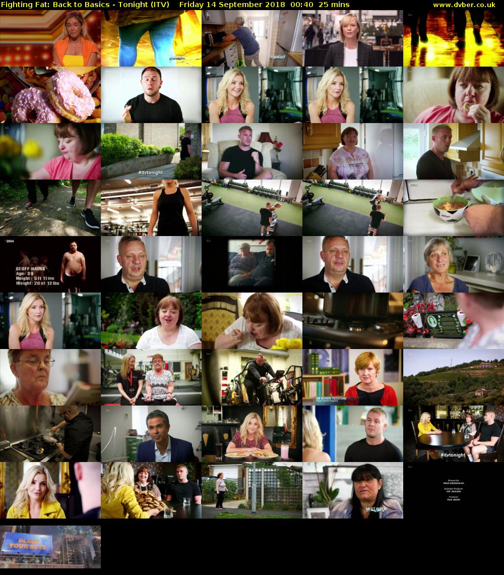 Fighting Fat: Back to Basics - Tonight (ITV) Friday 14 September 2018 00:40 - 01:05